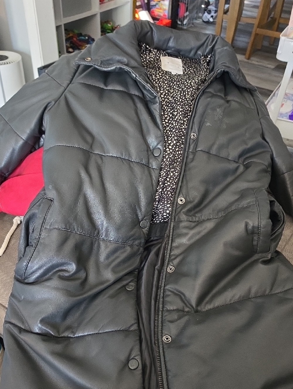 Goosecraft Padded Leather full Body Length Jacket Rare Small